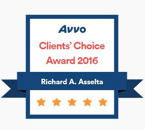 Avvo Clients' Choice Award 2016 | Richard A. Asselta | 5 Stars